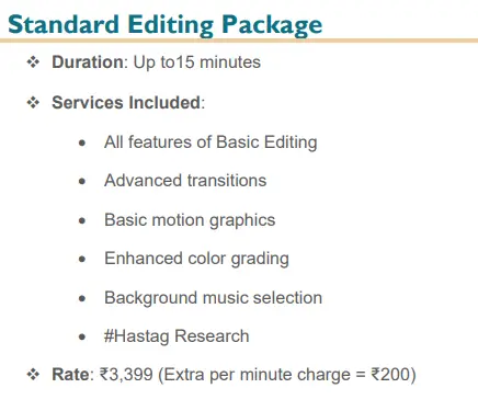 Standard Editing Package